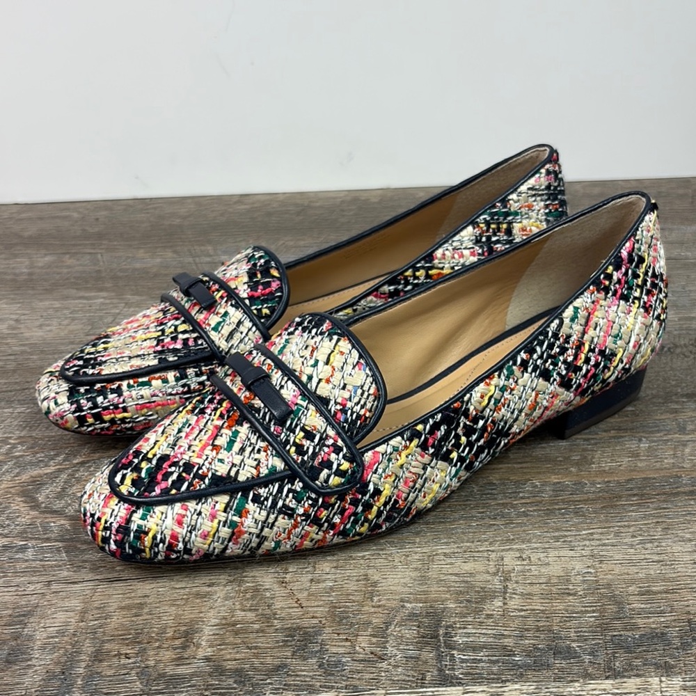 Talbots Multicolor Tweed Penny Loafers with Black Trim